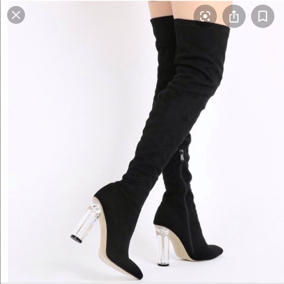 NWT Over the knee boots with clear heel - Picture 1 of 5